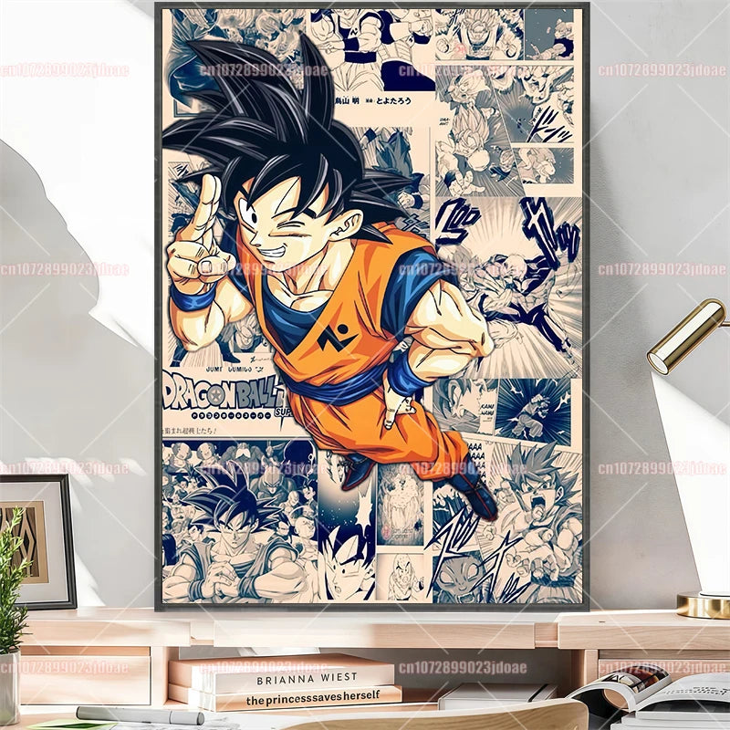 Pósteres manga Dragon Ball - Vegeta Goku y Broly a color