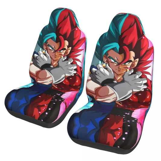 Housses de sièges avant rouges et bleues Dragon Ball - Goku et les couleurs du Super Saiyan God