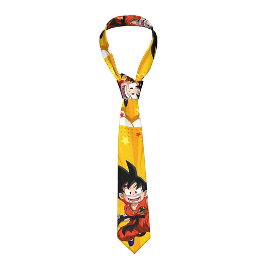 Cravate jaune Dragon Ball - Goku enfant et étoiles