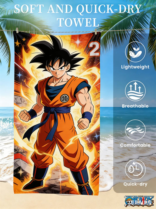 Serviette de plage Dragon Ball - Goku debout en tenue orange