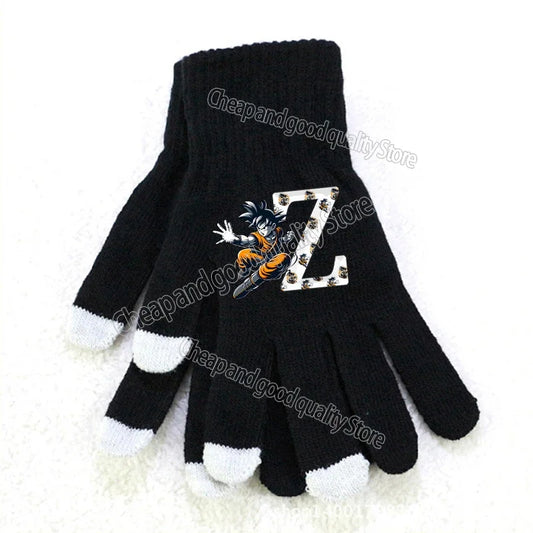 Dragon Ball Schwarze Handschuhe mit weißen Tipps - Goku und Brief Z