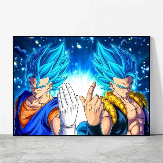 Poster on horizontal canvas Dragon Ball - Vegetto Blue and Gogeta Blue
