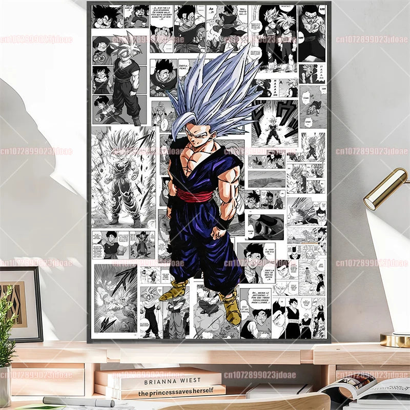 Pósteres manga Dragon Ball - Vegeta Goku y Broly a color
