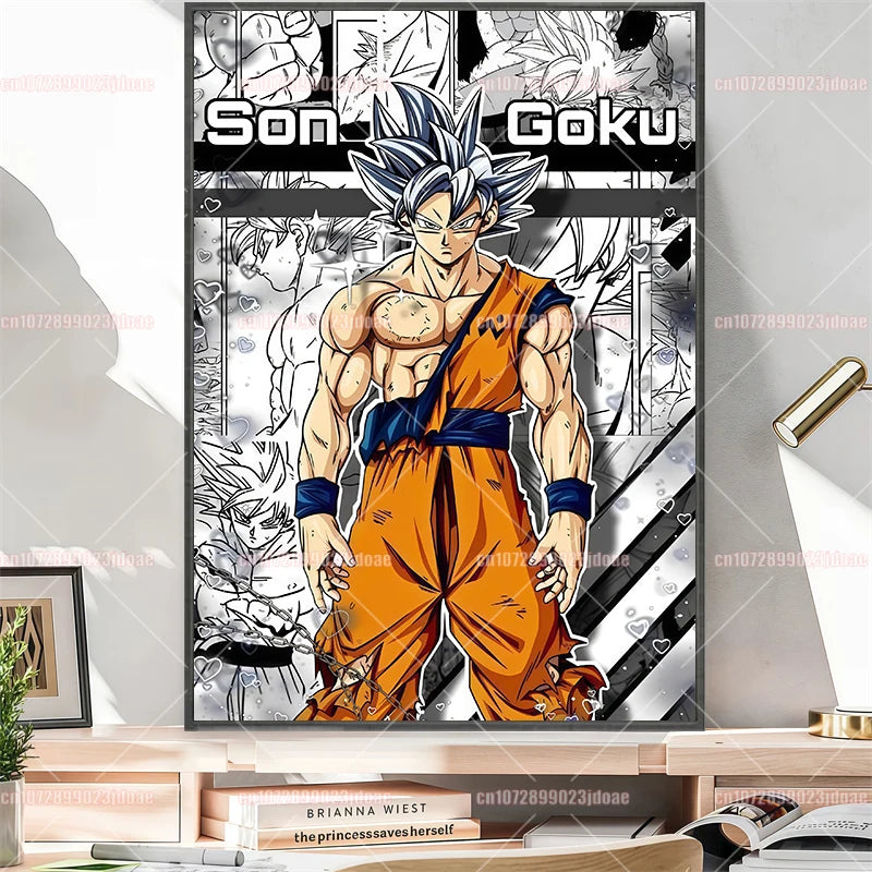 Pósteres manga Dragon Ball - Vegeta Goku y Broly a color