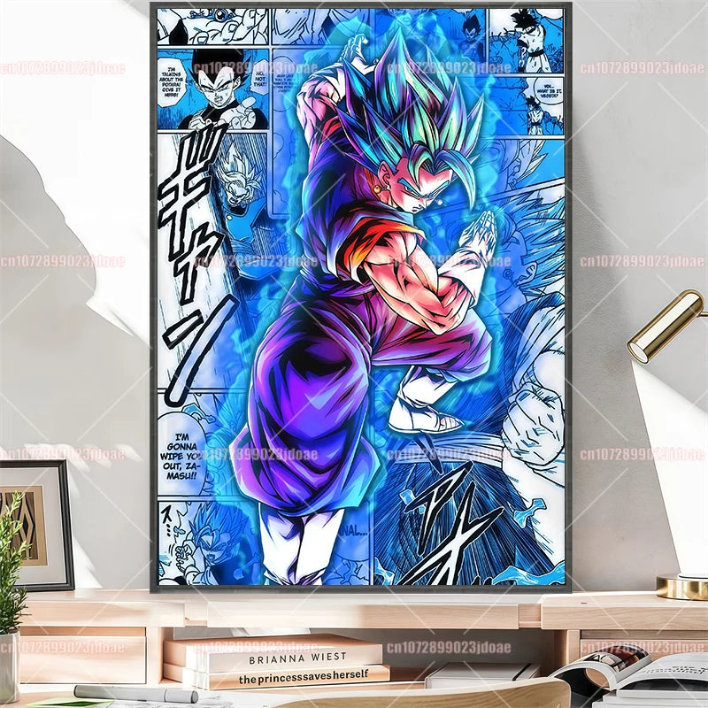 Pósteres manga Dragon Ball - Vegeta Goku y Broly a color