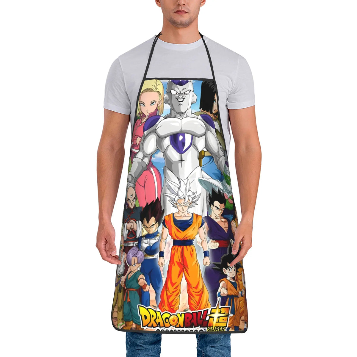 Delantal naranja Dragon Ball - Goku niño y kanji grande Go