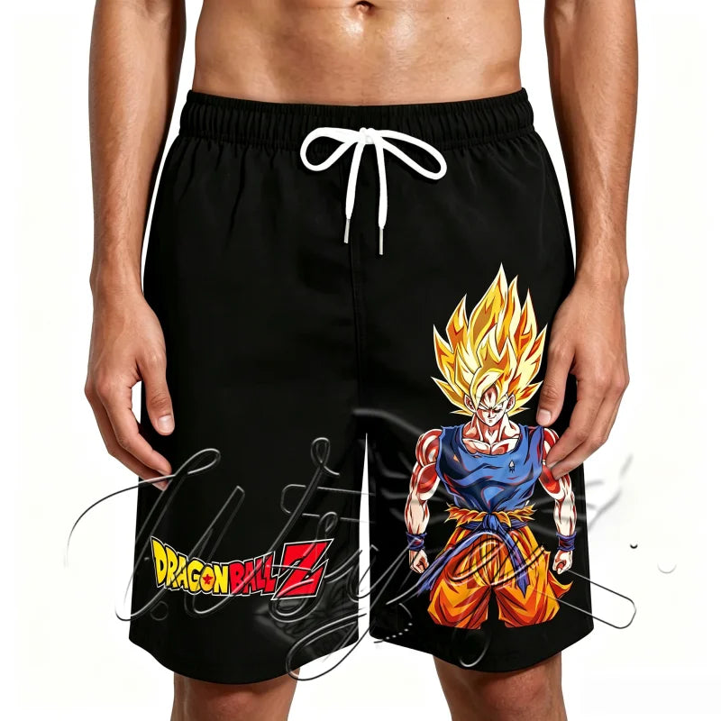 Short de bain noir Dragon Ball - Goku Super Saiyan et logo Z