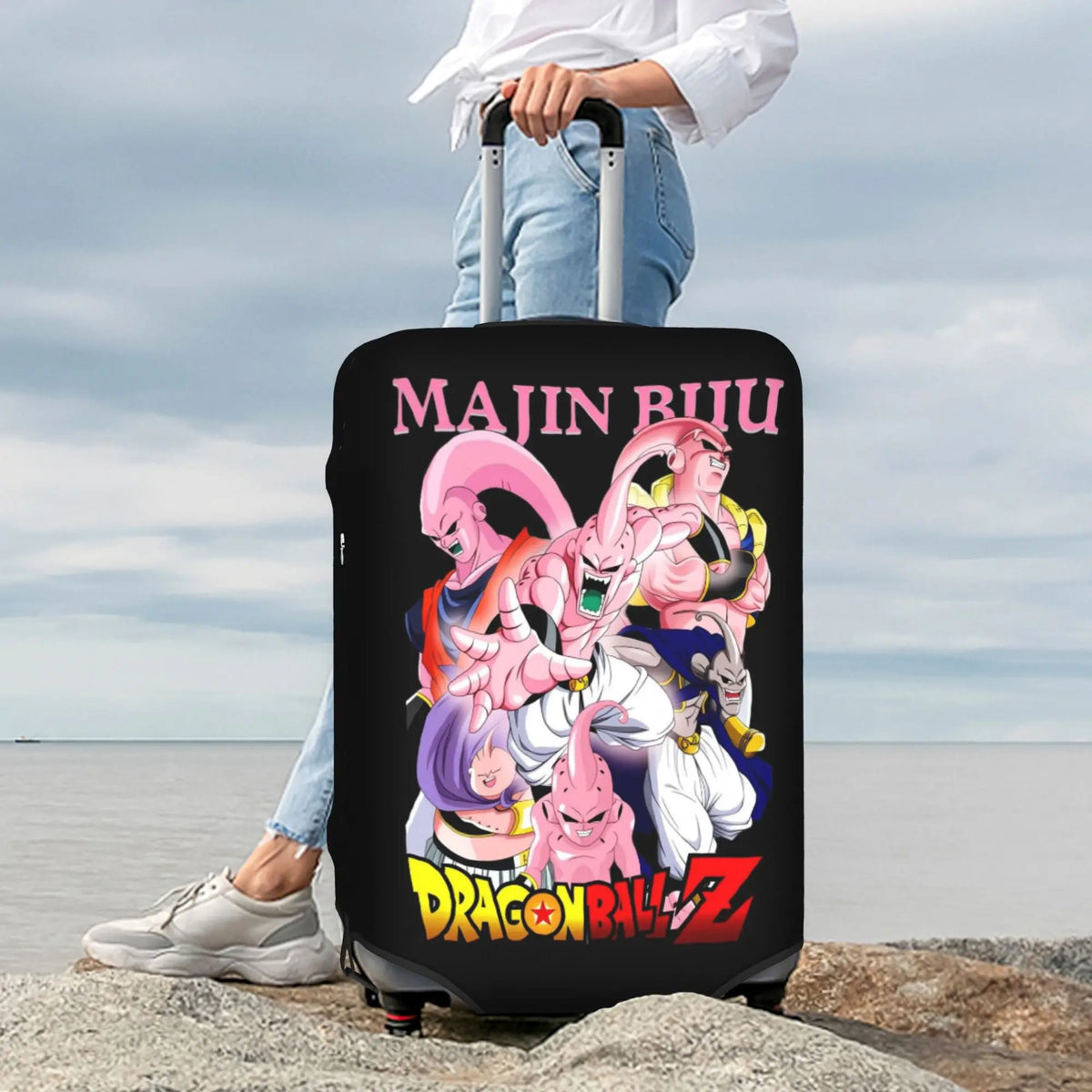 Housse de valise multicolore Dragon Ball - Goku et ses transformations répétées