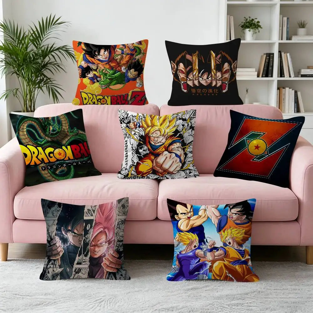 Housses de coussin Dragon Ball - Goku Shenron et symboles de la saga