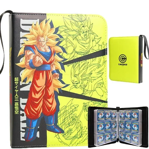 Dragon Ball gelber Kartenbinder - Super Saiyan Goku mit gekreuzten Armen