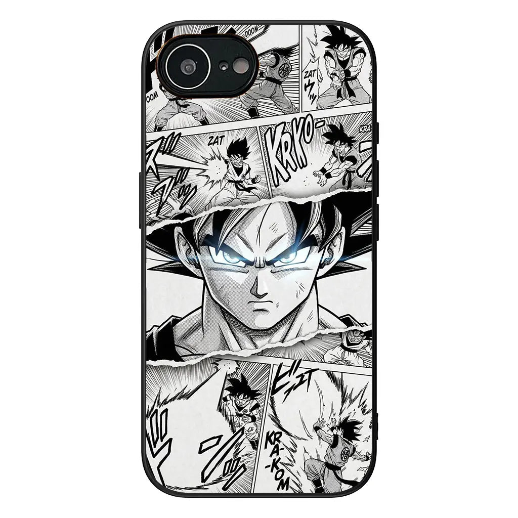 Dragon Ball Handykoffer - Goku in schwarz-weißen Mangafällen