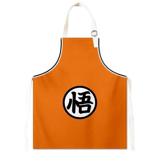 Oranje schort met zwarte rand Dragon Ball - kanji Go