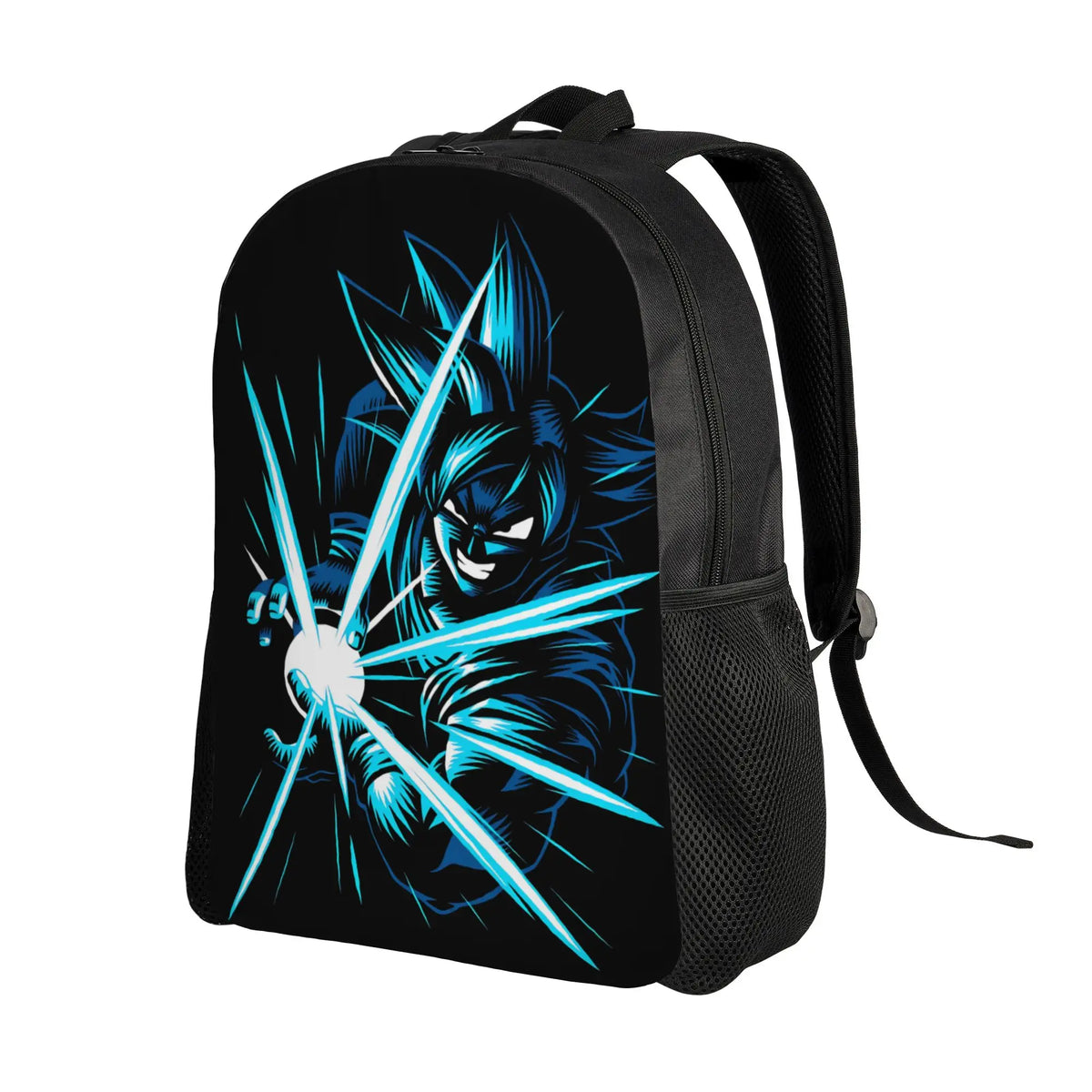 Schwarzer Rucksack Dragon Ball - Goku und Kamehameha ray blue