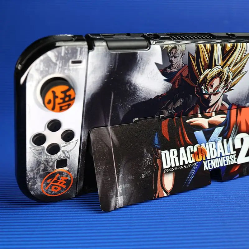 Kit de protection Nintendo Switch OLED Dragon Ball Goku Super Saiyan avec protège-joysticks