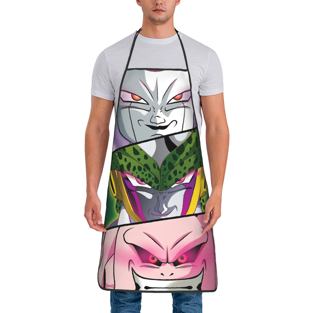 Delantal naranja Dragon Ball - Goku niño y kanji grande Go