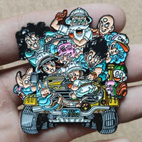 Goku und seine Freunde im Auto