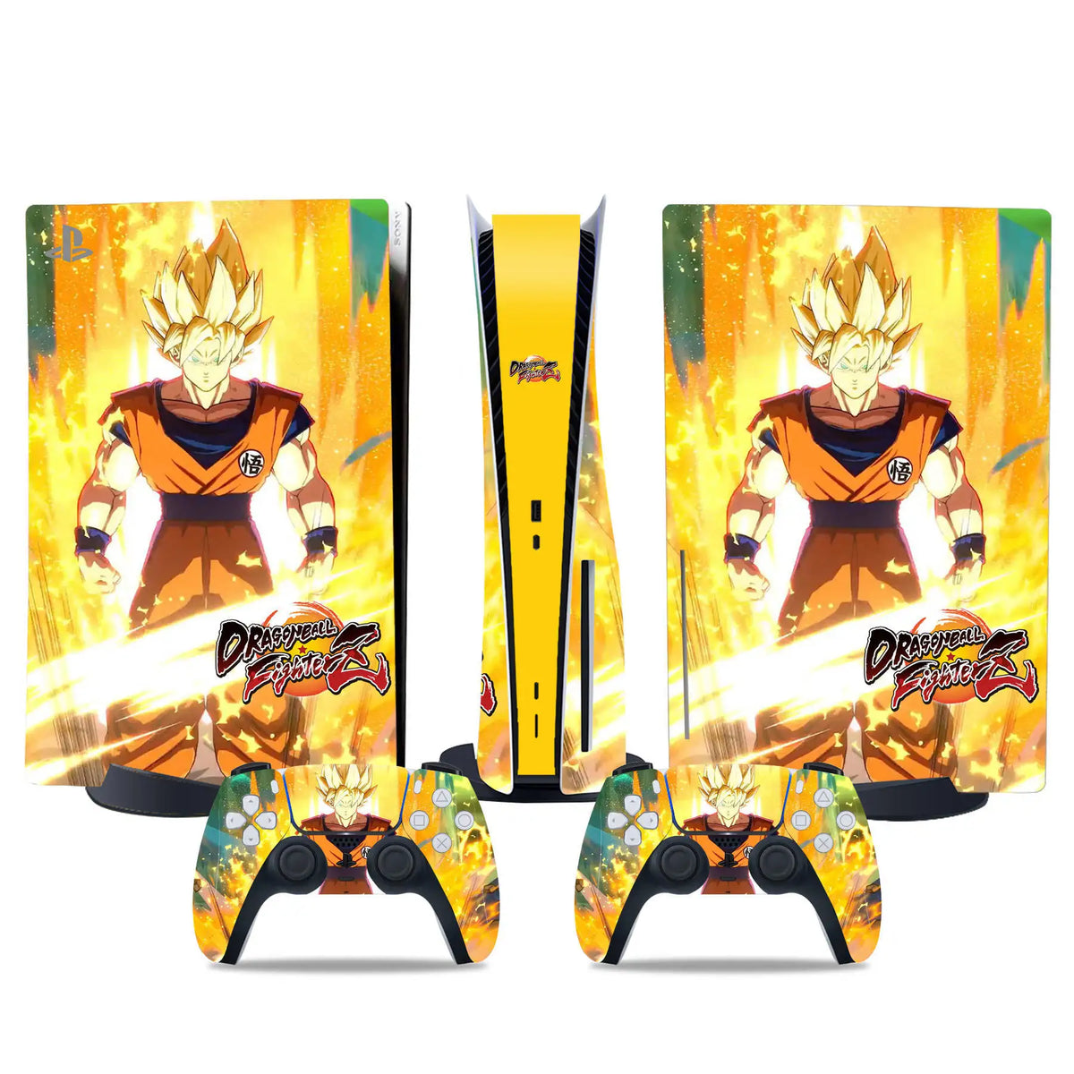 PS5 en Dragon Ball controller sticker - Goku Super Saiyan en gouden aura