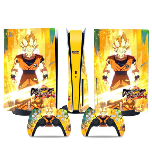 PS5 en Dragon Ball controller sticker - Goku Super Saiyan en gouden aura