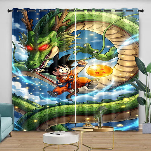 Dragon Ball Gordijnen - Goku Kind en Grote Shenron