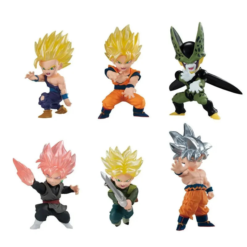 Lote de 6 figuras chibi Dragon Ball - Freezer Jiren Broly Goku Vegeta y Gogeta