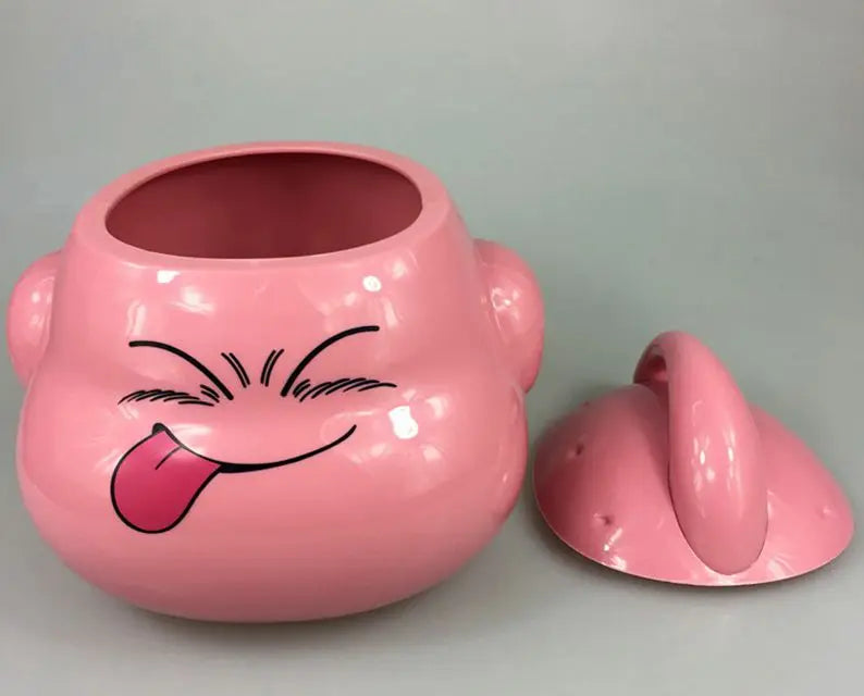 Tasse rose à couvercle Dragon Ball - Majin Buu tirant la langue