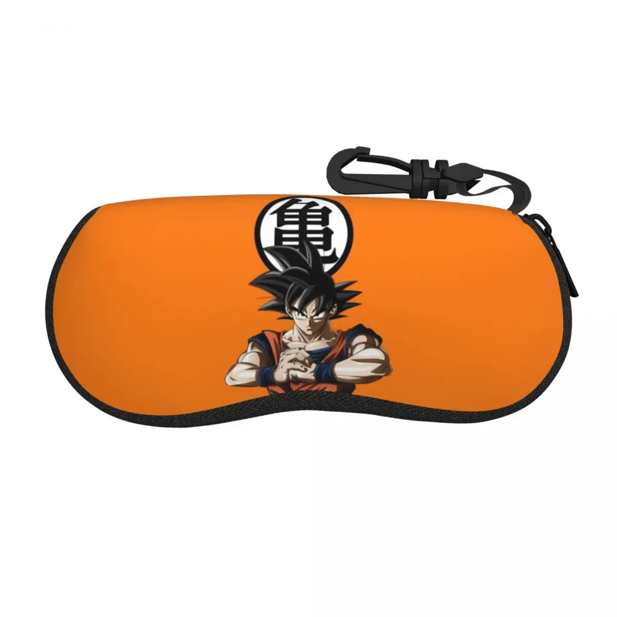 Dragon Ball black glasses case - Go kanji on orange scratches