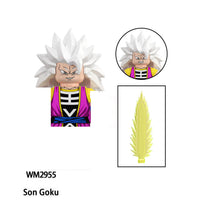Goku mit langen weißen Haaren und schwarzem Outfit