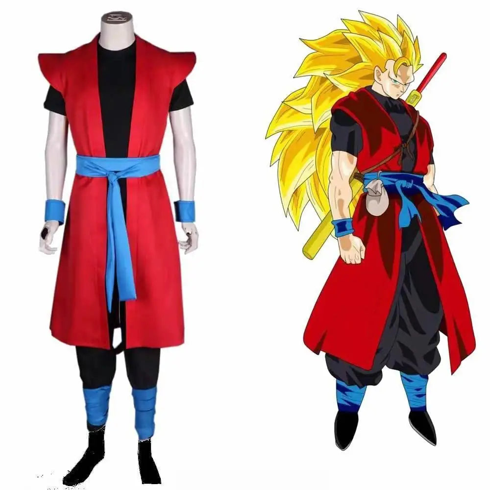 Dragon Ball Kostüm - Schwarz Goku mit rotem Gürtel