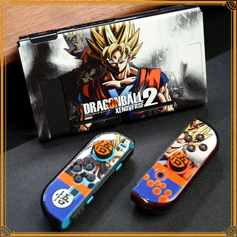 Kit de protection Nintendo Switch OLED Dragon Ball Goku Super Saiyan avec protège-joysticks