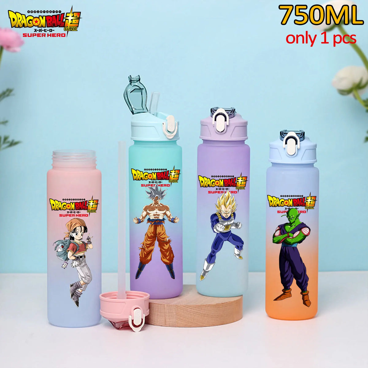 750 ml Dragon Ball bottle - Goku Vegeta and Trunks
