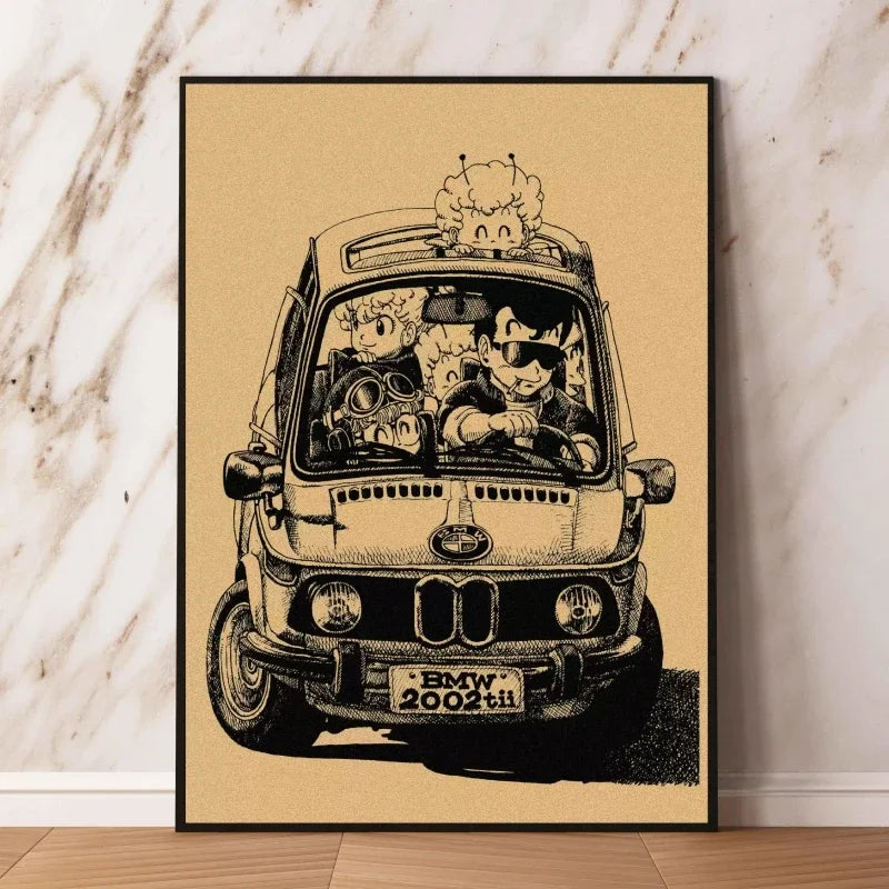 Affiches rétro - Goku enfant et couvertures Dragon Ball