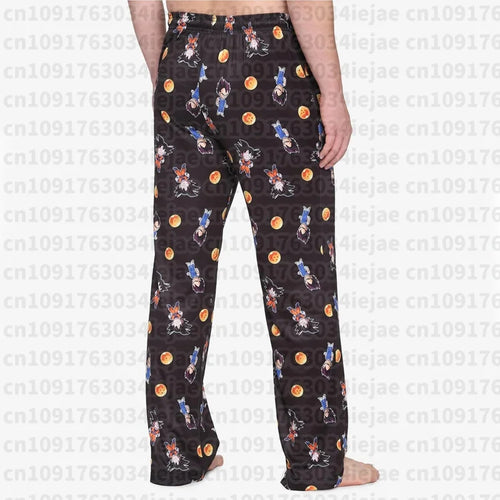 Pantalón de pijama negro de Dragon Ball - personajes chibi y bolas de cristal