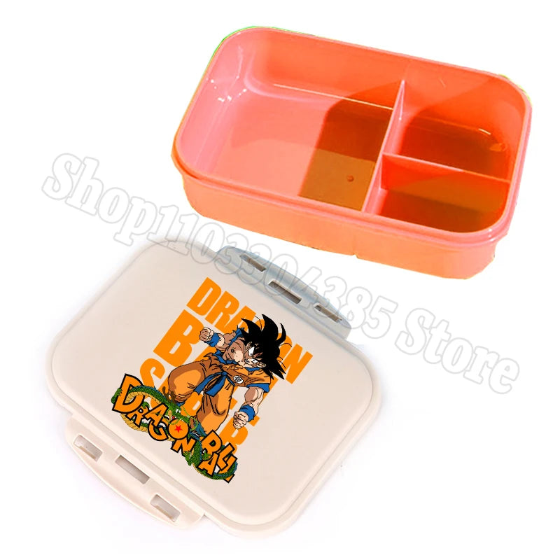 Boîte à goûter compartimentée orange Dragon Ball - Goku et grand lettrage orange