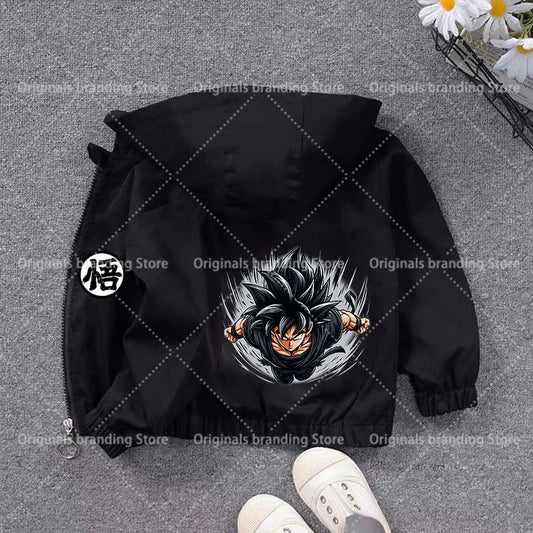 Veste à capuche noire pour enfant Dragon Ball - Goku Ultra Instinct au poing tendu