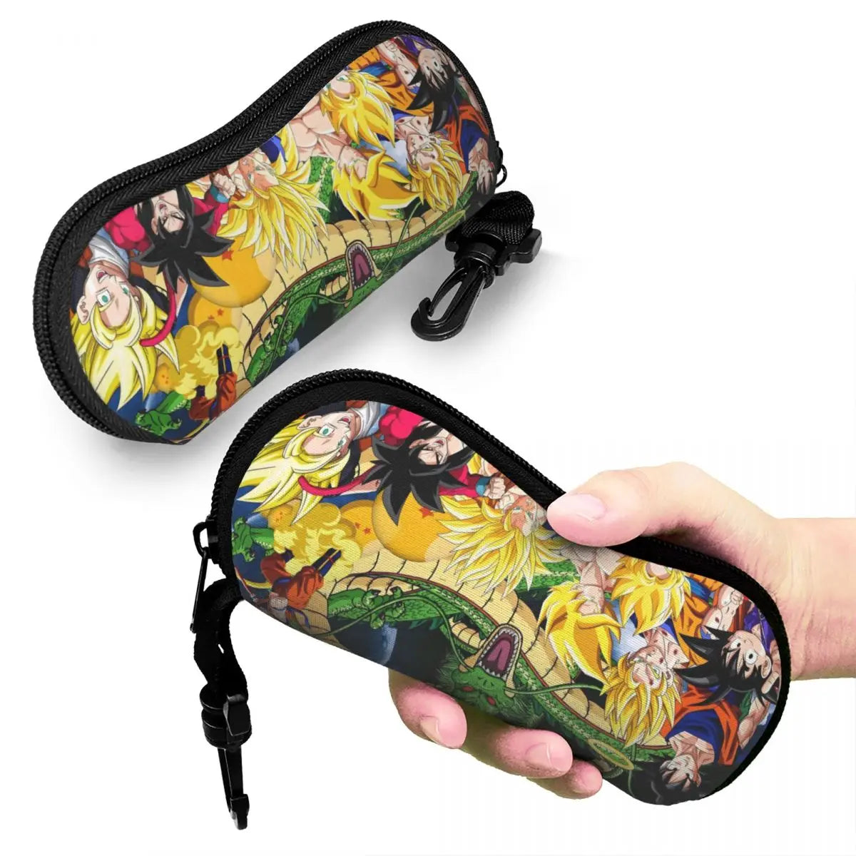 Étui à lunettes Dragon Ball - Shenron boule de cristal et guerriers à gauche