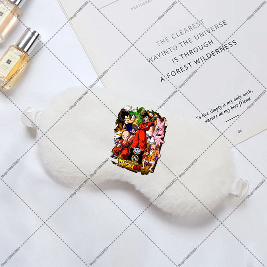 Masque de sommeil blanc Dragon Ball - Goku et ses compagnons en groupe