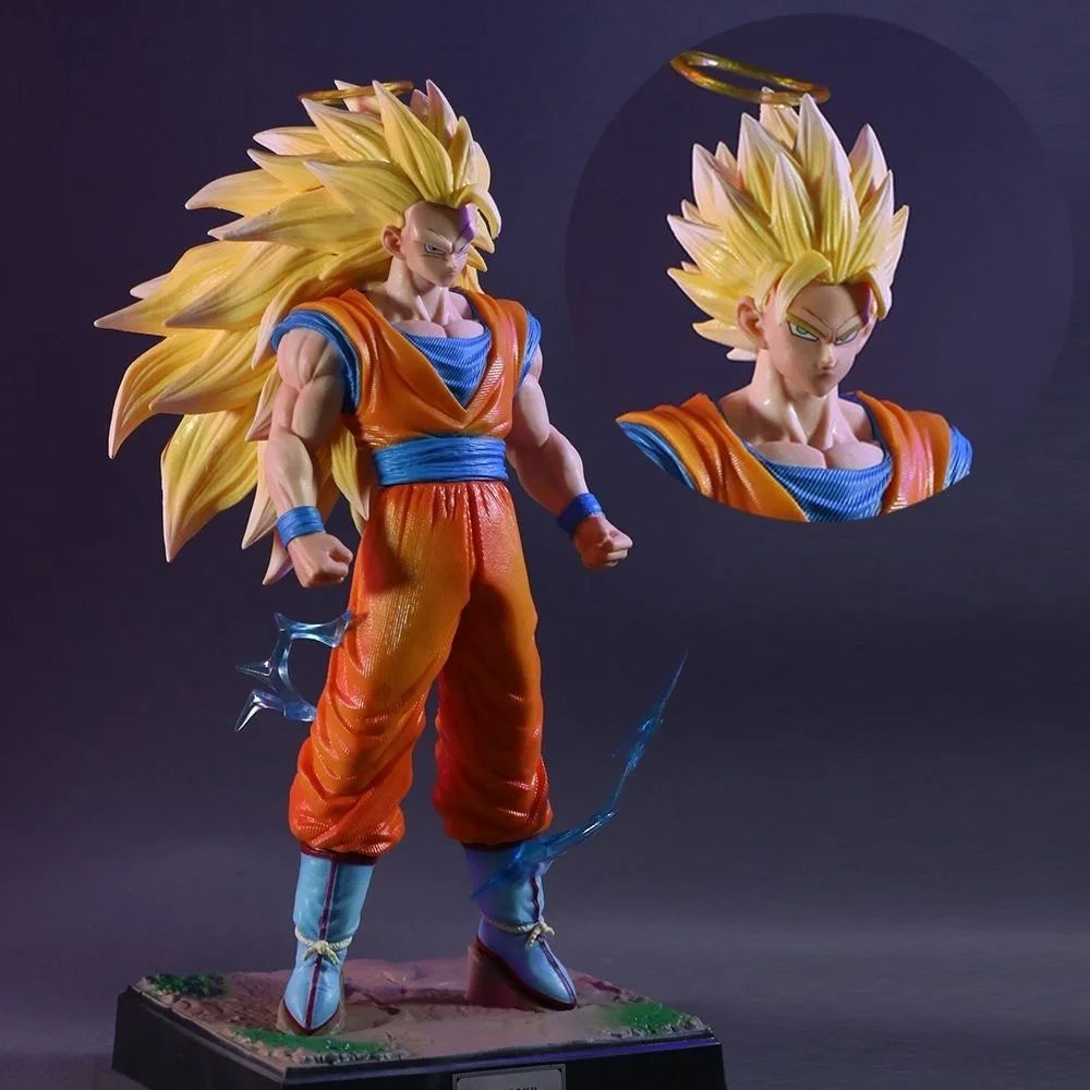 Figura Dragon Ball - Goku Super Saiyan 3 con cabeza intercambiable