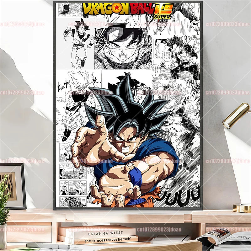 Pósteres manga Dragon Ball - Vegeta Goku y Broly a color