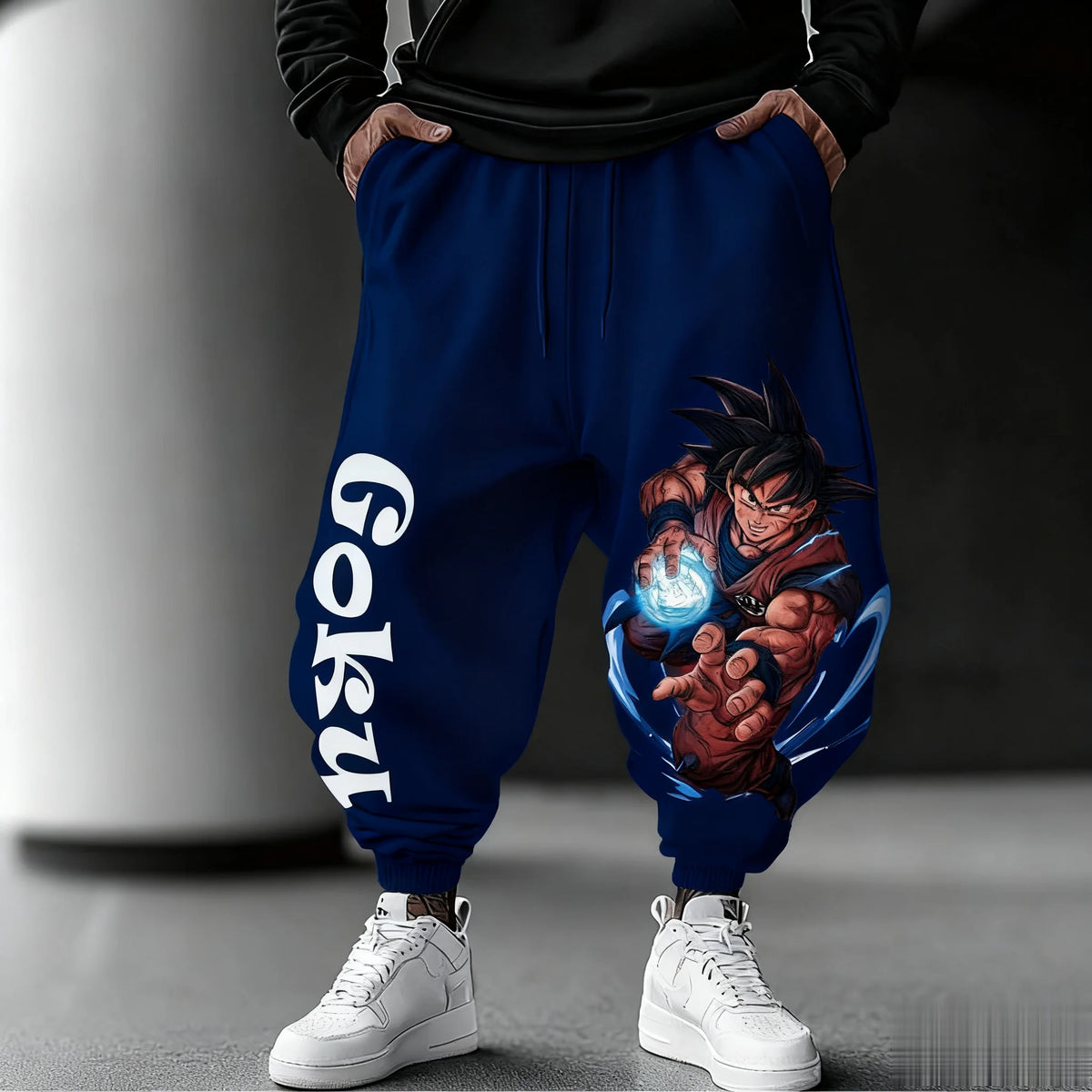 Dragon Ball joggingbroek - Goku Kamehameha marineblauw