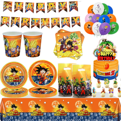 Dragon Ball oranje verjaardagsset - Goku en Super Saiyans