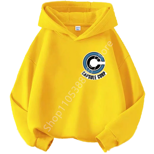 Gelber Hoodie für Kinder Dragon Ball - Capsule Corp Logo