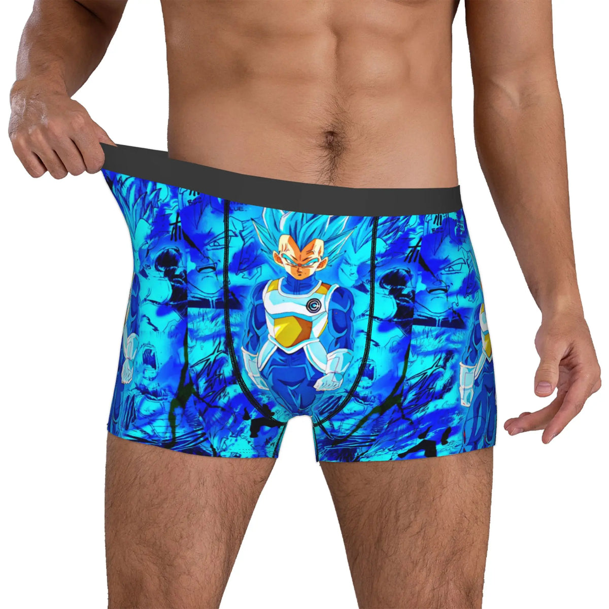 Boxer blu Dragon Ball - Vegeta Blue e aura elettrica