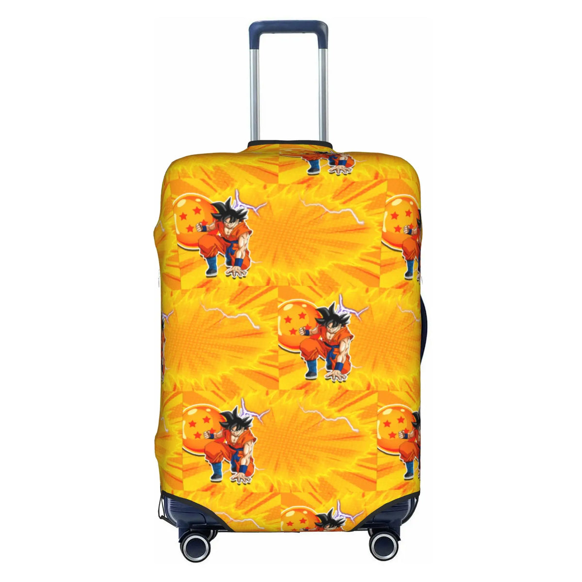 Housse de valise orange et blanche Dragon Ball - Goku enfant en motifs répétés