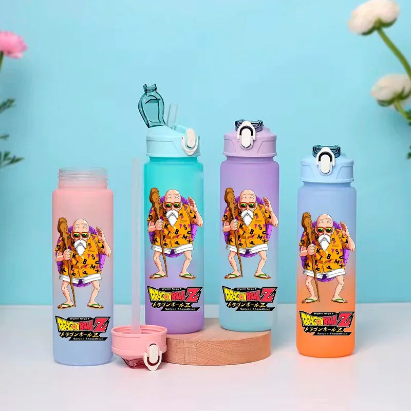 Pink Dragon Ball water bottle - Goku Ultra Instinct shirtless