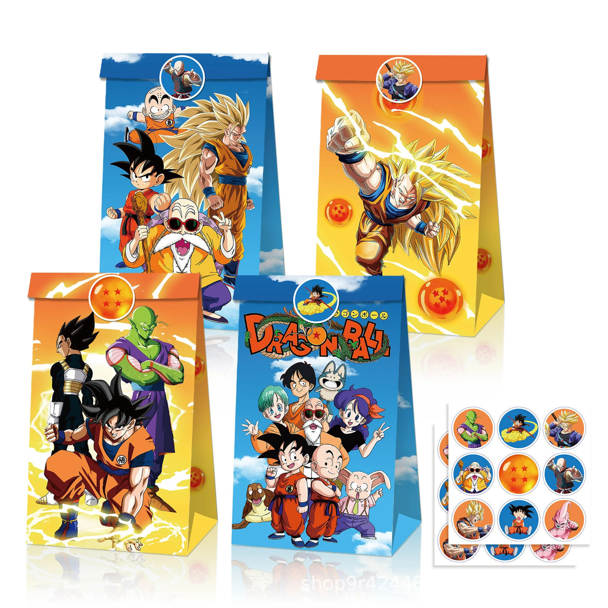 Dragon Ball oranje verjaardagsset - Goku en Super Saiyans