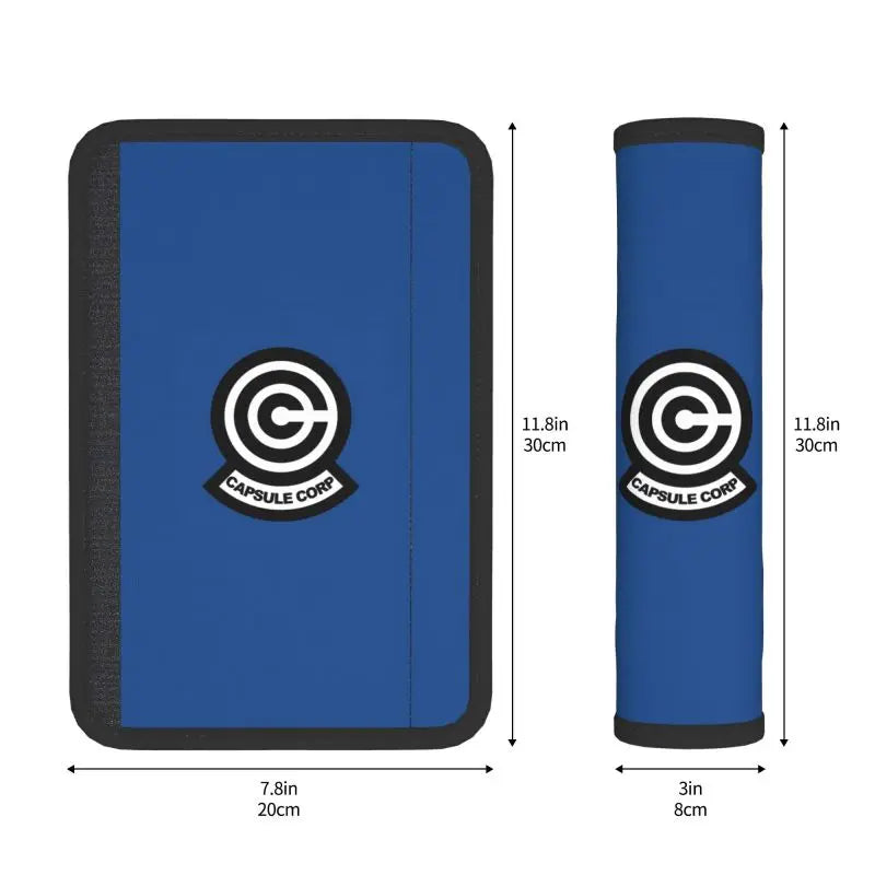 Protections de ceinture bleues Dragon Ball - logo Capsule Corp blanc