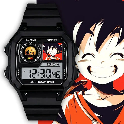 Black digital watch Dragon Ball - Goku smiling child