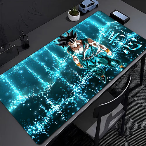 Tapis de souris turquoise Dragon Ball - Goku Ultra Instinct et énergie