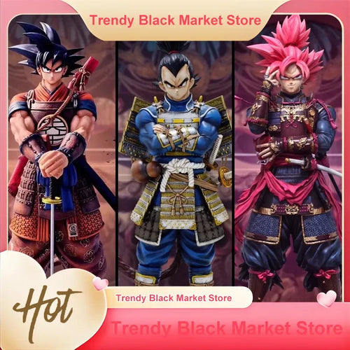 Figura de samurái de Dragon Ball - Goku, Vegeta y Black Goku Rosé