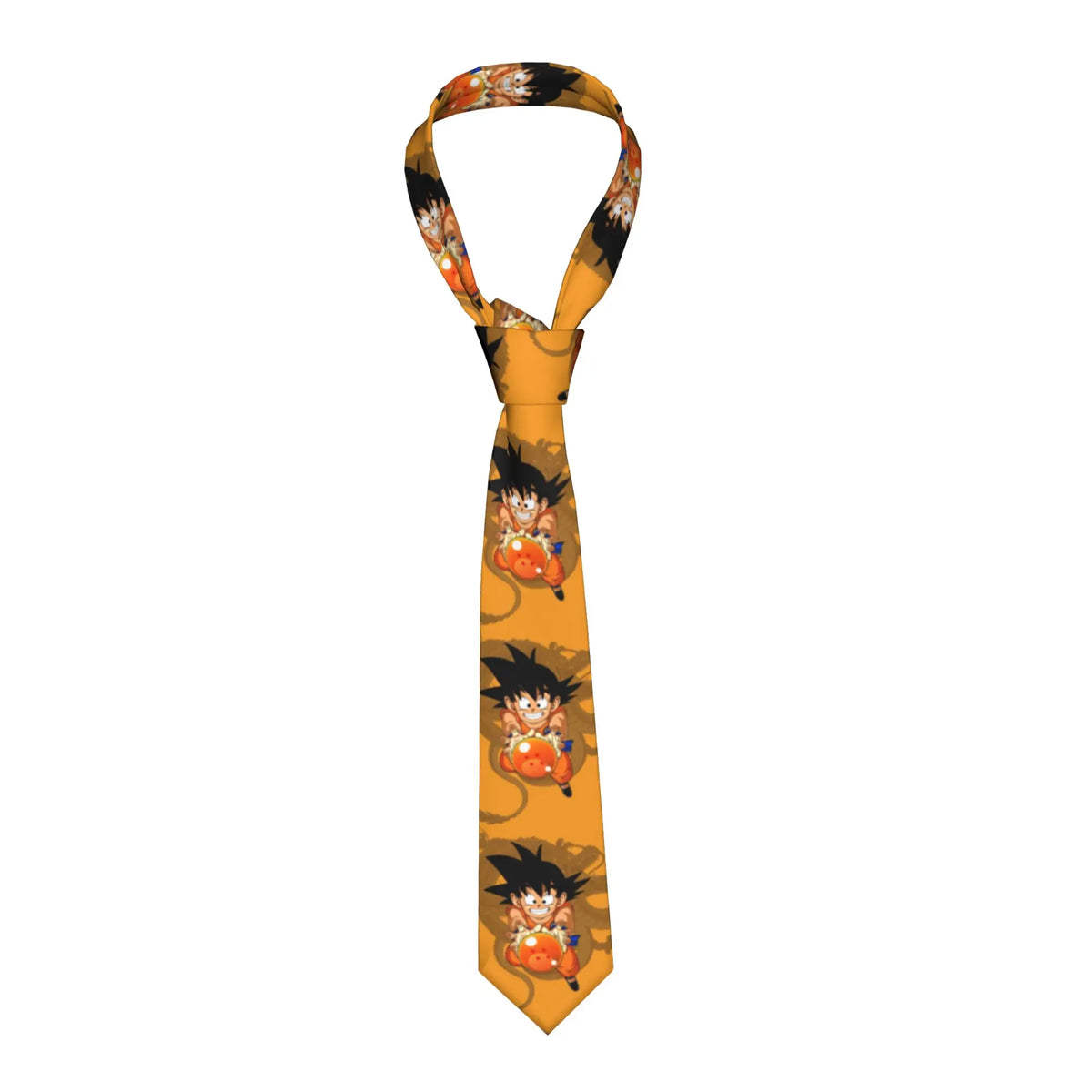 Dragon Ball orange tie - Child Goku on repeated yellow cloud